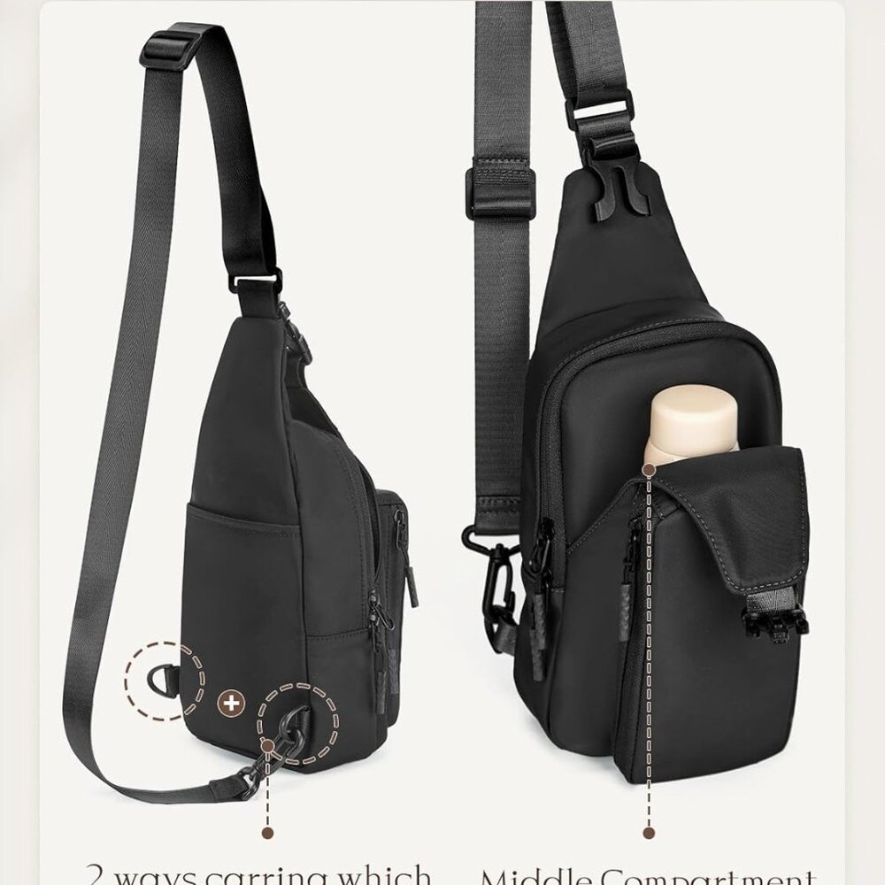 Multi-Functional Black Sling Backpack - Compact &… - image 5